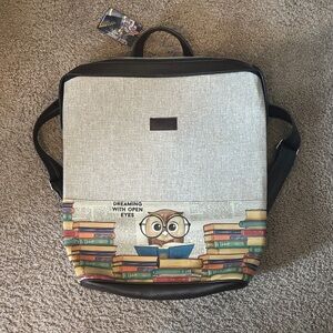 Charming Owl Canvas Backpack